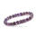 8mm Natural Amethyst Crystal Stone Bulk Wholesale Trend Charm Alloy Bead Bracelet